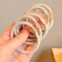 5pcs, Women, Multicolor, High Ponytail Hair Tie Rubber Band High Elasticity Durable Hair Tie For Dating, Commuting, Sports, Vacation, Beach Hair Ties Ponytail Holders Hair Elastics Hair Rubber Bands Scrunchies Hair Rope