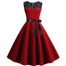 Women's 1950s Vintage Rockabilly Swing Dress Lace Cocktail Prom Party Wedding Guest Dress - JY13404 - View 1