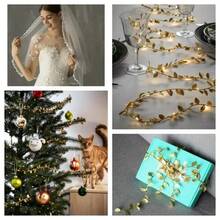 32,80 pés/1000 cm - Fita de Folha de Ouro Artificial, Grinalda de Folha de Ouro, Grinalda Feita à Mão DIY, Decoração de Festa de Casamento, Vinha Artificial - Decoração de Casamento - Decoração de Aniversário, Artesanato DIY, Embrulho de Presente, Adequado para Natal, Halloween, Páscoa e Todas as Ocasiões