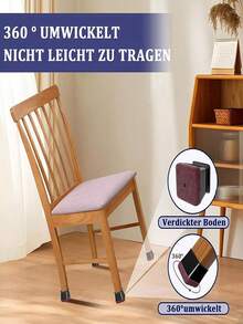 4/16/24 件椅腿地板保护垫,加厚毛毡底,防滑可重复使用椅腿套,家具滑块,无划痕,无噪音,适用于所有家具腿和硬木地板 - 黑色和紫色 - 查看 9