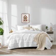 Dark Grey Quilt King Size Bedding Sets With Pillow Shams, Lightweight Soft Bedspread Coverlet, Quilted Blanket Thin Comforter Bed Cover, All Season Spring Summer, 3 Pieces, 104x90 Inches - 波西米亞白色 - 查看 1