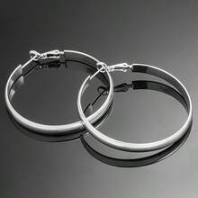 1 pieza Pendientes geométricos circulares de plata de ley 925 minimalistas y de estilo retro, adecuados para vacaciones, fiestas y eventos de mujeres