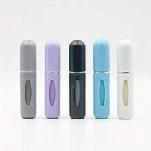 5 件 5 毫升便携式迷你塑料底部可填充香水喷雾器，化妆容器，男女通用旅行装，可作为礼物赠送