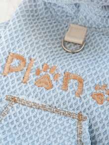 PETCIRCLE 1件寵物衣服可愛寵物保暖內裡連帽防風防寒刺繡字母A Plan運動衫 - 藍色 - 藍色 - 查看 9