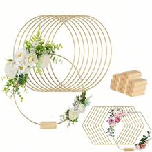 1pc/5pcs/10pcs 20cm/30cm Metal Hoop DIY Wreath Frame Wire Ring Holder Flower Garland Crafts Wedding Table Centerpieces Decoration