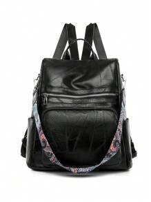 LECEY Mochila vintage marrón de gran capacidad, con diseño minimalista y anti-robo, de estilo callejero elegante para damas