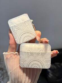 1 Stück vintage, eleganter Kopfhörer Abdeckung mit Blumenmuster - Weiss - Übersicht 1