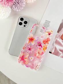 挂绳编织波浪边时尚 TPU 花朵彩绘防震手机壳，配手工串珠手链配件，兼容 16/11/16Pro/16Plus/16ProMax/16E/15ProMax/13/14/12/XS/XR/7G/8PXR/7/8，彩绘兼容 15 ProMax、13、14、12、X、14 软保护壳防水防摔防刮 - 彩色 - 查看 6