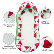1 pieza Flotador inflable con forma de sandía de material PVC, adecuado para fiestas en la piscina