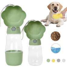 2 In 1 Dog Water Bottle With Food Container For Small Large Dogs Outdoor Portable Pet Drinking Bowl Puppy Cats Feeder Labrodor
