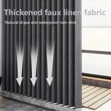 1pc Vertical Stripe Folding Shower Curtain - Polyester, Heat Insulation, Easy To Install And Store, Ripple Folding Top Design, No Liner, Suitable For Bathroom Decor, Modern Vertical Stripe Pattern, Functional Shower Curtain Bathroom Accessories Back To School