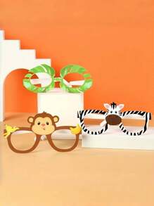 6pcs Jungle Birthday Party Paper Glasses Decoration Funny Theme Animal Party Decor