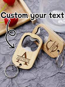 Custom Name Bottle Opener Keychain,Personalized Short Bottle Opener,Customized Initials Beer Bottle Opener,Customizable Text Wine Bottle Opener,Bag Ornaments,Stainless Steel Name Key Chain,Keychains For Women/Men,Birthday Gifts,Wedding Gifts,Anniversaries,Suitable For Men,Women,Bridesmaids,Fathers - Style a - View 9