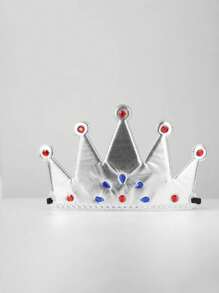 2pcs/1pc Adult Gold Crown, Rhinestone Prince Costume, Headpiece, Cake Topper, Birthday Party Crown, Gift For Mom On Valentine's Day Or Mother's Day, Holiday Party Dress Up Accessories