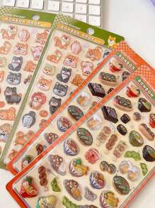 3D Embossed Fun Acrylic Diamond Stickers, Sushi Shiba Inu Handmade DIY Decorative Embossed Quirky Stickers