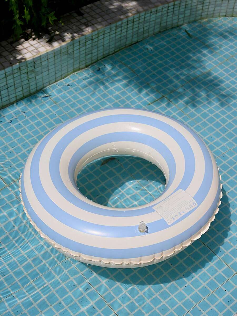 1 件泳池浮圈甜甜圈形充气蓝色管直径 60-90 厘米，游泳圈泳池漂浮躺椅，适合夏季泳池和沙滩派对，完美的夏日礼物，成人度假放松