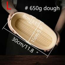 1pc, Bread Proofing Basket, Oval Bread Proofing Basket With Proofing Interlining, Leavening Basket Natural Rattan Bowl For Sourdough Bread Dough For Bread Making Baking Fermentation, Baking Tools, Kitchen Gadgets, Kitchen Accessories - White - View 2