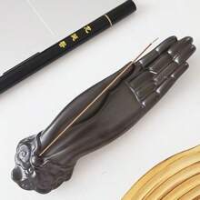 2pcs Black Ceramic Buddha Hand & Frog Incense Burner, Home Use Ceramic Incense Holder, Creative Aromatherapy Burner, Sandalwood Incense Burner