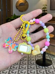 1pc Cartoon Gamepad Beaded Bracelet, Keychain, Bag Charm Accessory, Gifts For Girls Or Friends - Multicolor - View 6