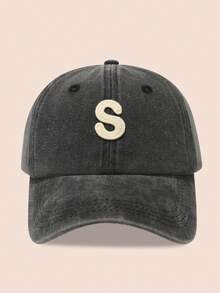 1pc Kids Washed 26-Letter Baseball Cap, Boys Girls Sun Hat Suitable For Outdoor, Sunscreen, Daily Wear