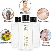 15/5/10pcs Travel Bottles With Flip Cap Clear Plastic Travel Size Containers Portable Leak Proof Squeeze Bottle Refillable Empty Cosmetic Containers For Liquid Shampoo Lotion Equipped With Waterproof Labels Very Easy To Pack And Travel Thanksgiving, Halloween, And Christmas Are Applicable