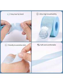1 Rolle neue hochviskose blaue atmungsaktive Silikonklebeband Eyelash Extension
