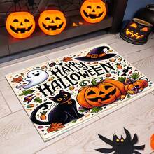1pc Halloween Rug, Faux Sheepskin Backed With TPR, Soft, Durable And Machine Washable Floor Covering For Entrances, Doorways, Indoor, Suitable For Living Room, Bathroom, Bedroom, Gaming Room, Laundry, Dorm Decor, Stain Resistant - Multicolor - View 4
