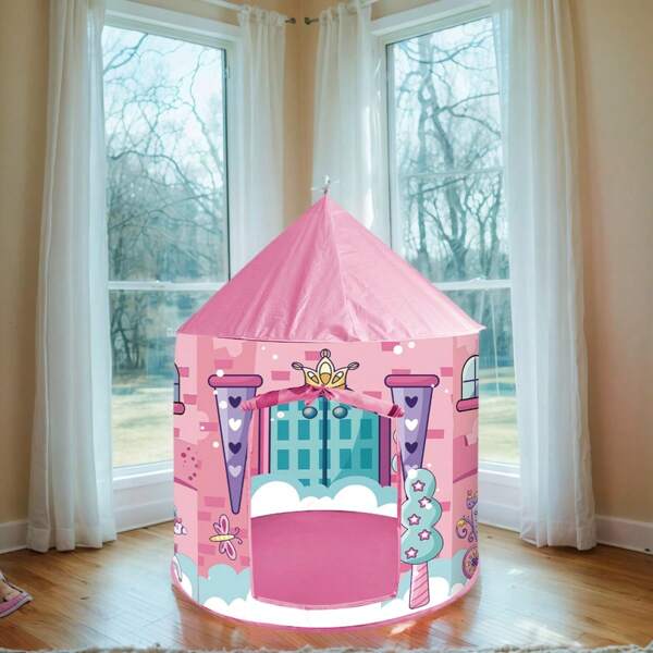 RonHam Tenda da gioco a tema unicorno rosa per bambini, portatile e pieghevole, adatta come tenda ombreggiante da spiaggia, ampia casetta da giardino, realizzata in tessuto poliestere, con disegni creativi che ispirano l'immaginazione, regalo perfetto per bambini e bambine