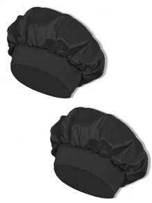 1/2Pcs Silk Bonnet For Sleeping, Satin Hair Bonnets, Soft Elastic Band Silk Sleep Cap, Silk Hair Wrap For Curly Hair (Black&Pink]