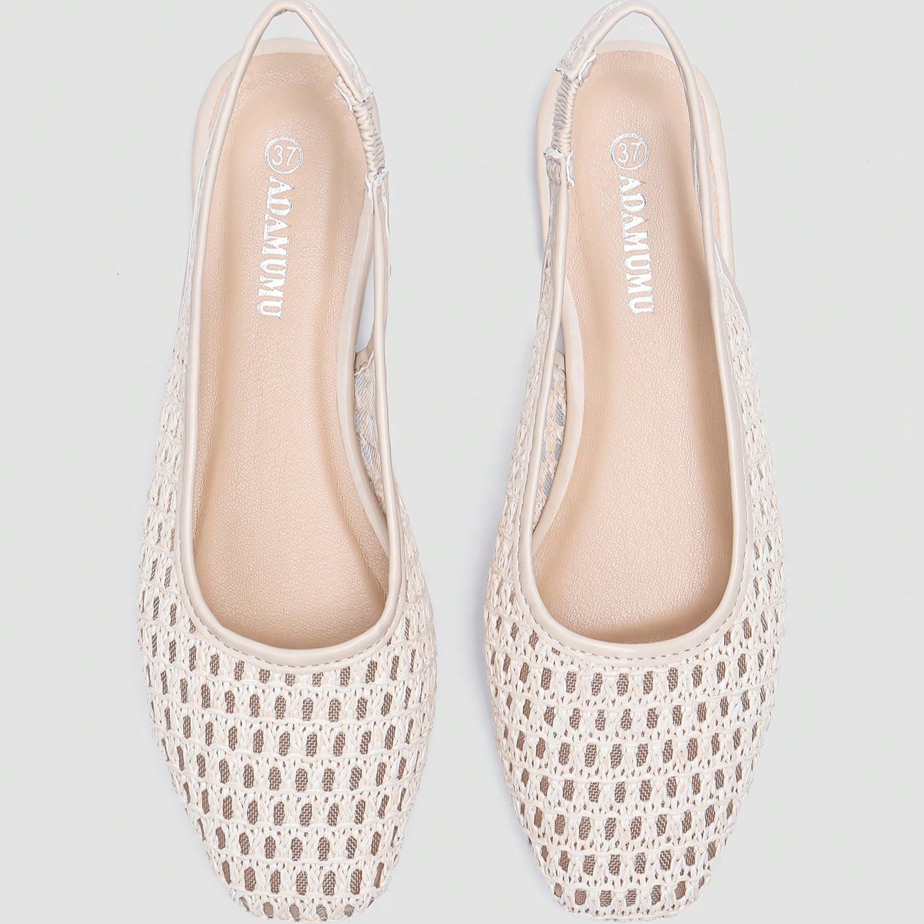 Zapatos planos de mujer de alta gama, cómodos y tejidos de rafia ADAMUMU, lindos para uso diario, primavera/verano y vacaciones