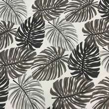Gorgurinho Fabric 1.50m Wide For Cushions And Towels - Floral Costela de Adão Cinza e Prata - 查看 2