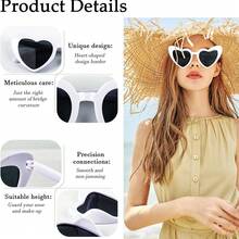 Cute 1-8PCS Women Vintage Heart Glasses, Fashion Cat Eye Heart Glasses For Bridal Shower, Bachelor Party, Wedding, Bride Team Favor, Fashion Accessory, Valentine DAY, Valentines Wedding, Birthday - White - View 8