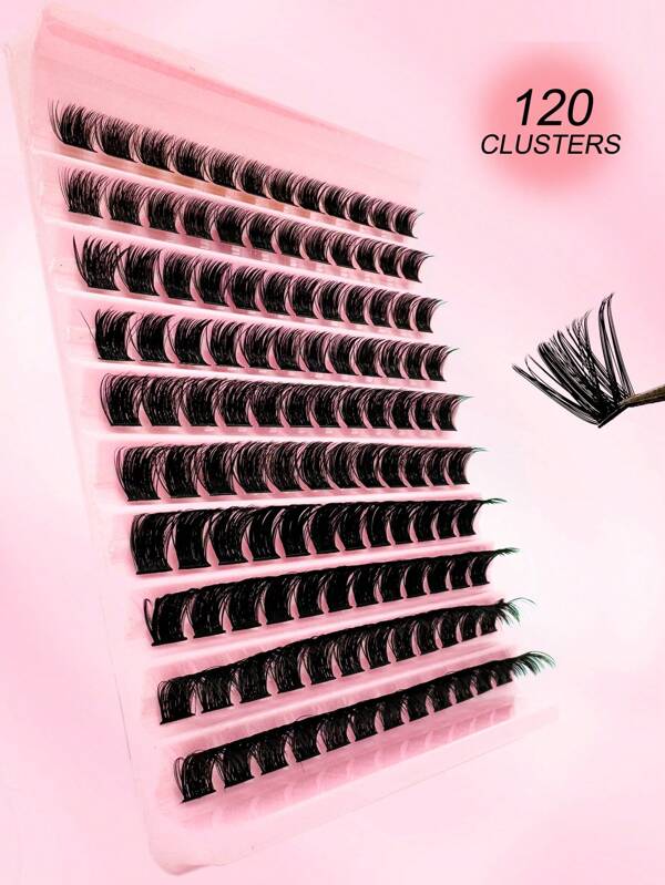 120PCS D Curl Fluffy Black Natural Look Individual Eyelashes For Beginner, Soft And Comfortable Lashes Extension, DIY At Home Fake Lashes Enlarge Your Eyes, Suitable For Daily Outings, Travel, Photography, Gatherings, Weddings, And Makeup