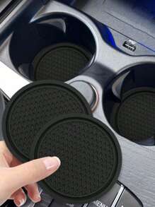1pc/2PCS Car Cup Coaster, Cup Holder Insert Coasters,Universal Auto Non-Slip Cup Holder Embedded In Ornaments Silicone Coaster, Car Interior Accessories Mat,7cm/2.75 Inch Soft Rubber Pad Set Round Auto Drink Coaster Car Interior Accessories