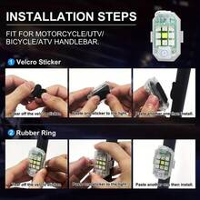 High Brightness RGB LED Strobe Lightwith Remote Control, 7 Color USB RechargeableFlashing Emergency Warning Light For Car,Motorcycle, Bike, Helmet, Bicycle, Drone, Truckand RC Boat (1PCS) - Black - View 2