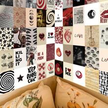 50-Pack Vintage Music Wall Art Postcards, Retro Photo Collage Kit, Room Decor Aesthetic Prints, Glossy Finish English Language Posters For Bedroom Wall Decor Home Decor Bedroom Decor