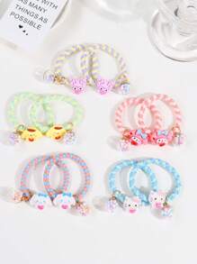 Sanrio Sanrio 2pcs/5pcs Hello Kitty Hair Tie Candy Color Beads High Elastic Hair Accessories Sweet And Cute With Rhinestone Pendants Girls Teenagers Adults Daily Holiday Party Wear Summer Home Bathroom Decoration Fashion Multifunctional Hair Rope