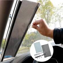Car Windshield Sunshade Roller Blinds Auto Window Retractable Summer Protection Heat Insulation Curtain Front Rear Shading - one-size - View 1