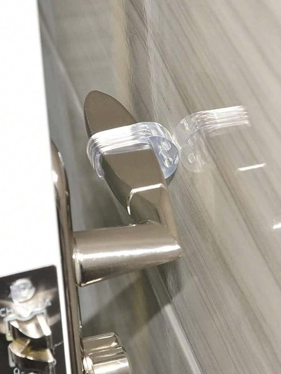 1/6/10 buah Bantalan Gagang Pintu, Penahan Pintu Senyap, Pelindung Pegangan Pintu, Bantalan - Clear - View 1