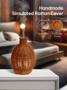 ellestfun 1pc USB 5V 80ml PP Simulation Rattan Weaving Process Ultrasonic Aromatherapy Humidifier, Suitable For Small Room Aroma Diffuser