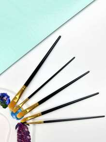 Soucolor Acrylic Paint Brush Set 20 Round Tip Artist Brushes For Acrylic Oil Watercolor Canvas Rock Body Face Nails Miniature Details Painting Supplies, Art Supplies, Back To School Supplies