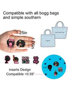 18/16/件 Bogg 包饰非洲风沙滩包配件轻便防水夹子适用于夏季手提包、泳池包和旅行包，适合女士女孩 - 彩色 - 查看 4