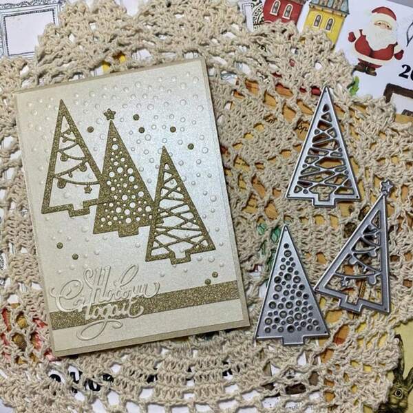 1pc Christmas Tree Design Metal Cutting Dies, Suitable For DIY Stamping, Scrapbooking, Paper Card, Greeting Card, Album And Craft Decoration