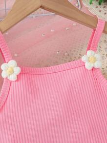 Conjunto de 2 piezas de verano para niñas, top sin tirantes y falda mini con estampado de mariposa, adecuado para niñas de 4 a 7 años, para usar en exteriores, diario y estilo casual elegante
