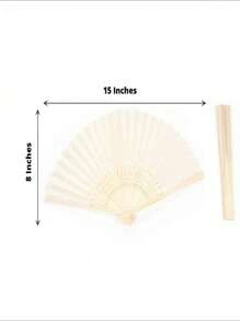 1/2/5pcs Silk Fans Decorative Fabric Fans, Plain Folding Fan, Wedding Gift, DIY Decor For Tabletop & Wall Hanging