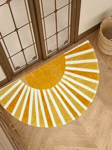 1 件明亮柔软的半圆形太阳形防滑垫，适用于卧室和客厅装饰地毯、厨房吸水门垫、卧室装饰、房间装饰、小地毯、毯子、户外垫、花园垫、客厅地毯 - 彩色 - 查看 2