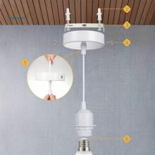 E27 Hanging Lamp Base - With 100.0cm Hanging Wire, Hardwired Chandelier Base - Multi-Functional White/Black Lampshade Base, Suitable For Home, Bar, Restaurant And Hotel Decoration