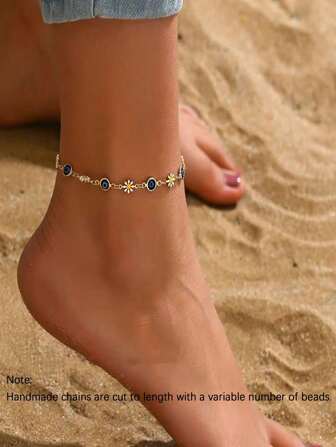 1 pièce Minimaliste Mode Floral Cheville, Élégant et Polyvalent, Convient pour les Fêtes, les Vacances, le Port Quotidien et les Cadeaux de Fête (Fait Main, Tolérance de 1-3 cm)