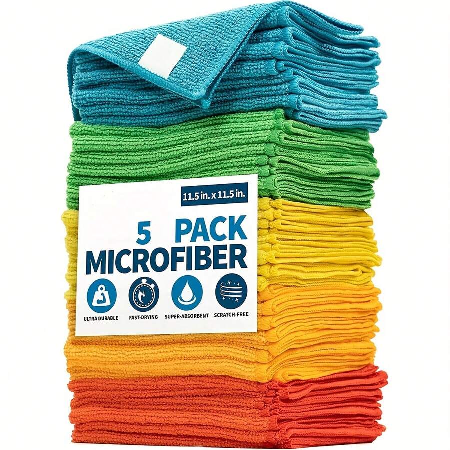 10 Pieces/Pack Kitchen Towels, Microfiber Gray Cleaning Cloth Set, Absorbent Soft Stain Removal Cloth For Cleaning Glass, Cooking Table, Pots, Bowls, Faucets, Range Hoods, Car Wipe Cleaning Cloths, Kitchen, Bathroom, Home, Home Supplies Supplier