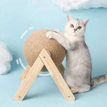 Cat Scratching Ball Toy Kitten Sisal Rope Ball Board Grinding Paws Toys Cats Scratcher Wear-Resistant Pet Furniture Supplies - 卡其色 - 查看 1